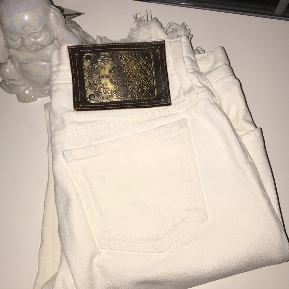 Dolce and gabbana white jeans